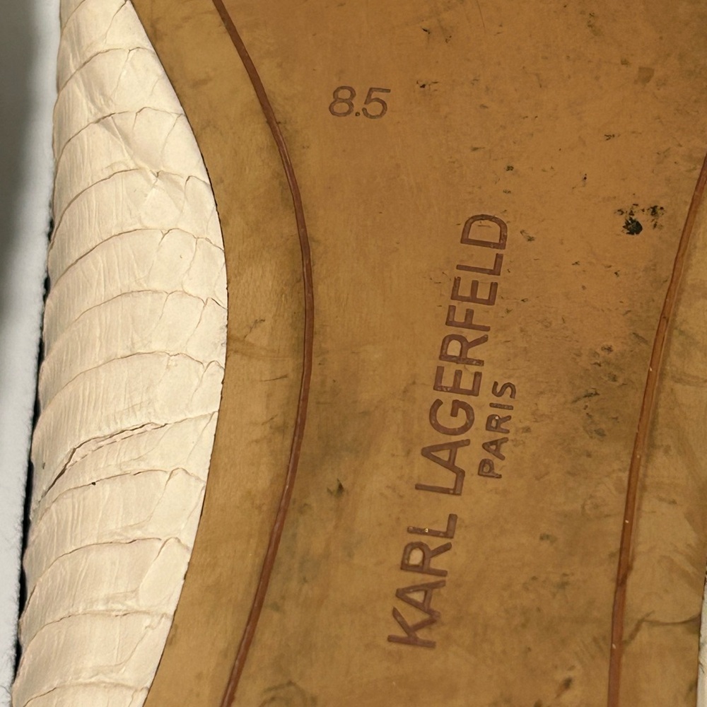 Karl Lagerfeld Ballet Flats Cream Black Size 8.5 - Picture 8 of 13